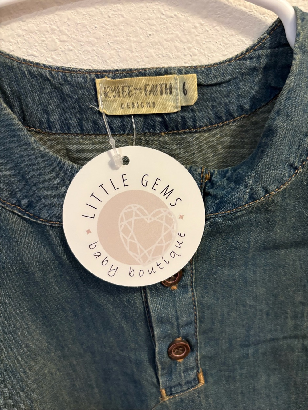 Children's Denim Ruffle Dress - Picture 3 of 3